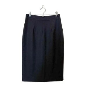 [NWT] Judith & Charles Black Selby Wool Straight Long Pencil Midi Skirt - Sz 4